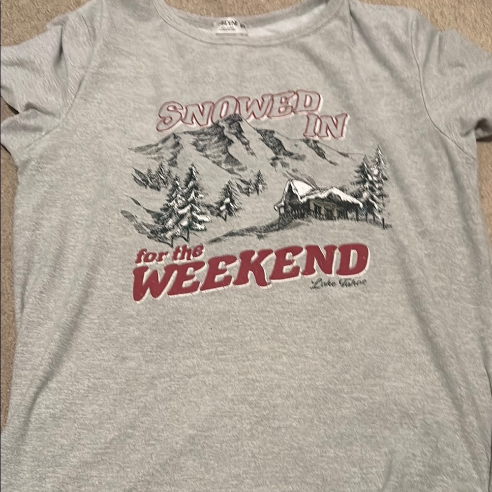 Gray Sleep Shirt with Snowed In Graphic